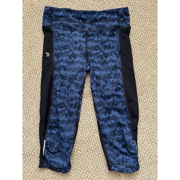 Athleta Pants - Athleta Capri Leggings‎ Women's XS Blue And Black Athletic Gym Yoga